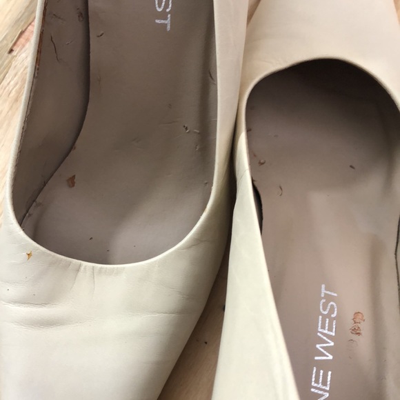 Nine West Leather Pumps in Cream 90s y2k Square Toe 6.5 - Picture 5 of 8